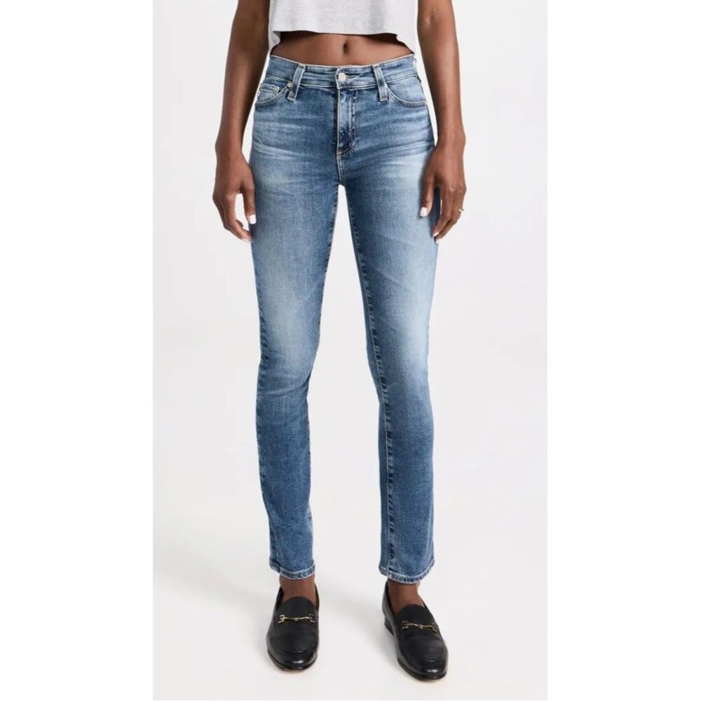 AG Adriano Goldschmidt Mari High Rise Straight Denim Jean Size 27 15 Years Shore